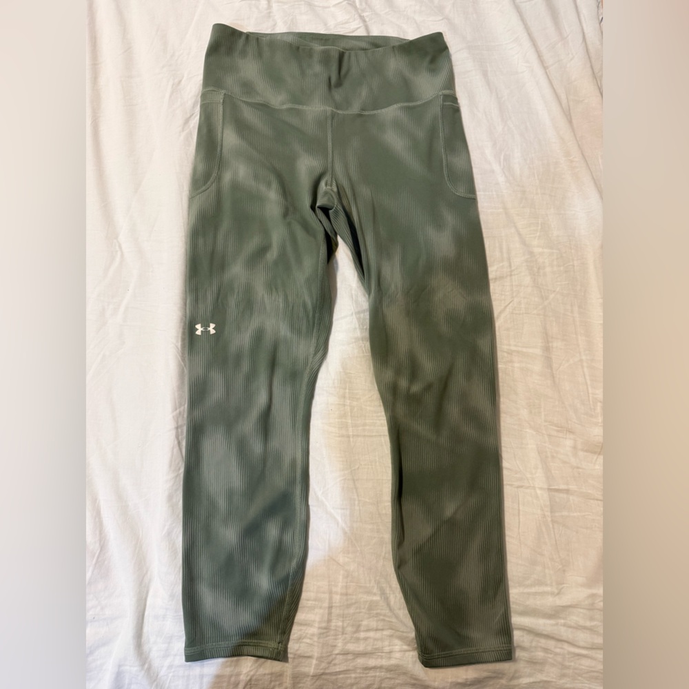 Under Armour Olive Ribbed Performance Leggings